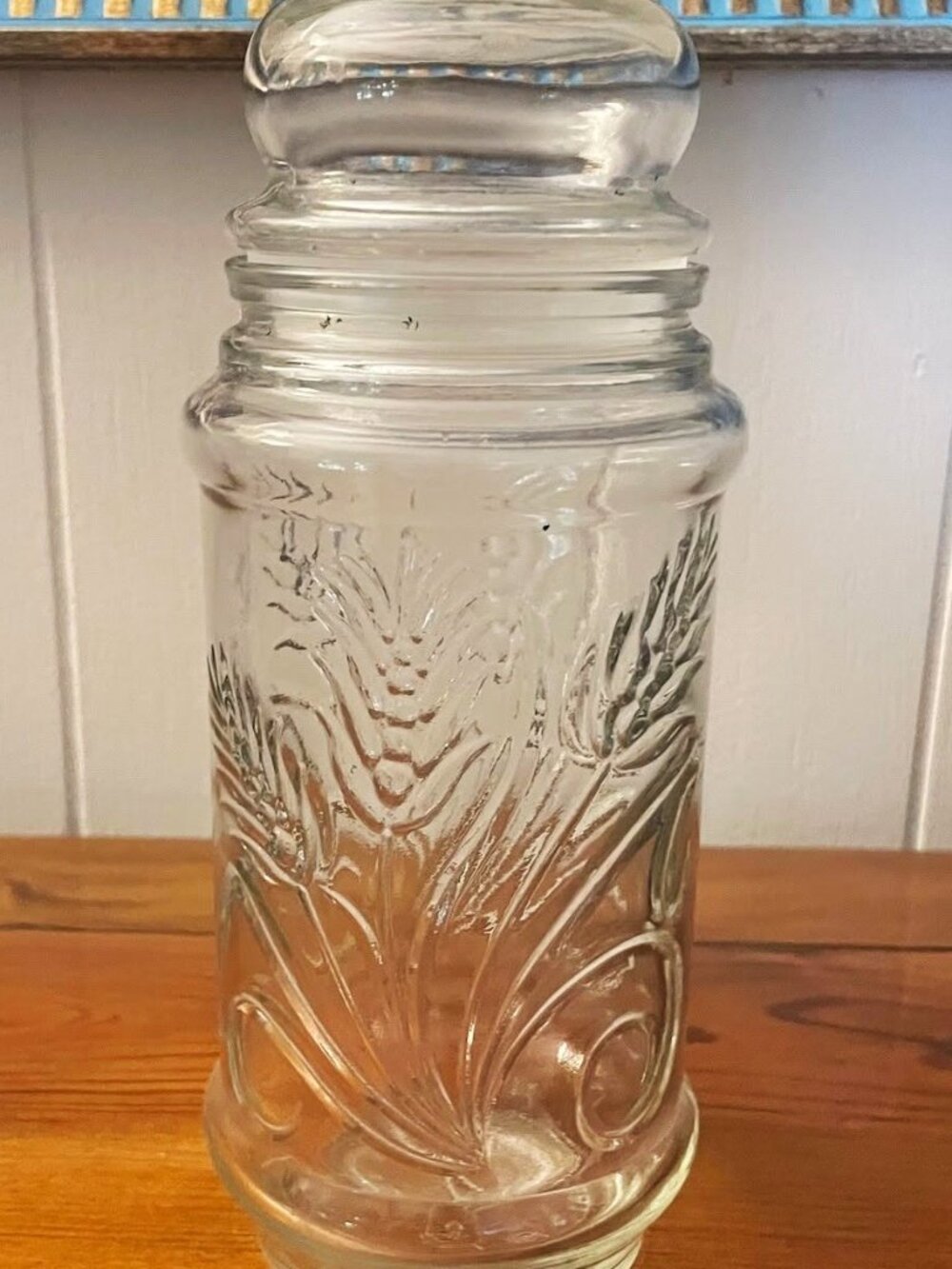 1982 Planters Peanut Glass Jar- Wheat Pattern- Anchor Hocking. SHIPS FREE